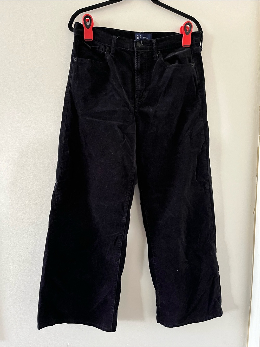 Gap Womens Black Corduroy High Rise Wide Leg Pants 12 31 Capsule Minimalist